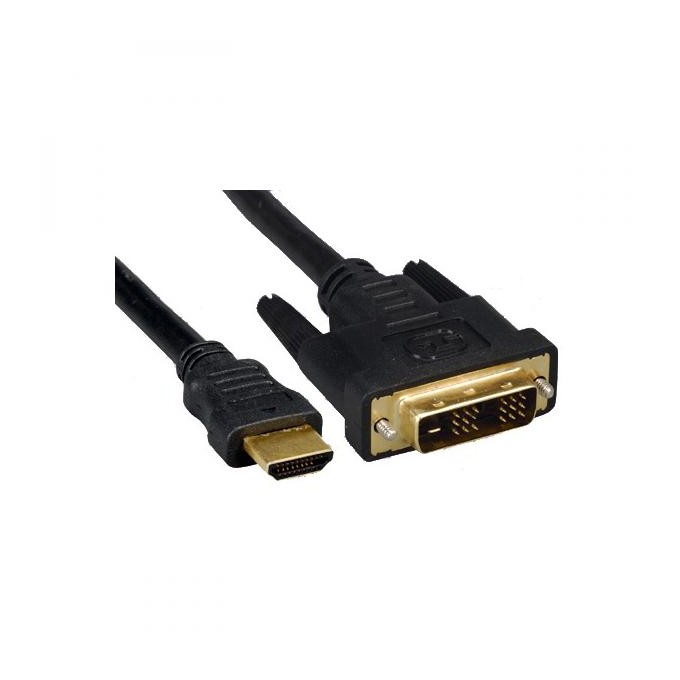 Video Kabel DVI (18+1) M - HDMI M, 2m, pozłacane złącza, czarny