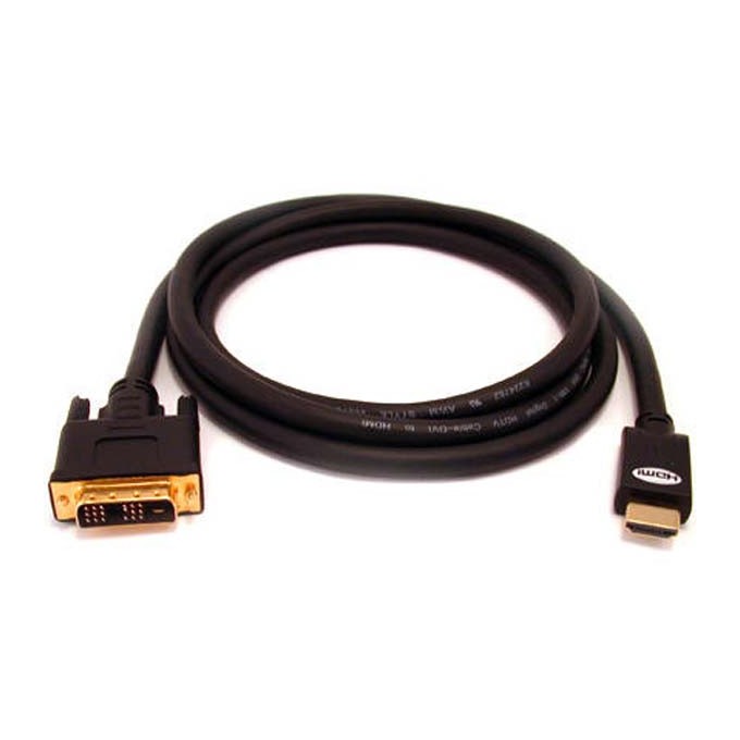 Video Kabel DVI (18+1) M - HDMI M, 3m, pozłacane złącza, czarny, Logo
