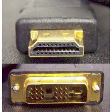 Video Kabel DVI (18+1) M - HDMI M, 10m, pozłacane końcówki, czarna