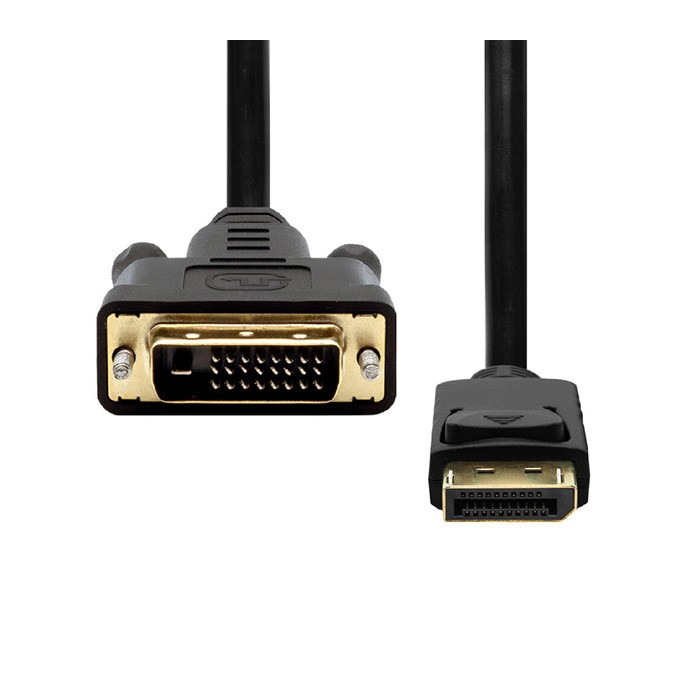 Video Kabel DisplayPort M - DVI (24+1) M, 2m, pozłacane złącza, czarny