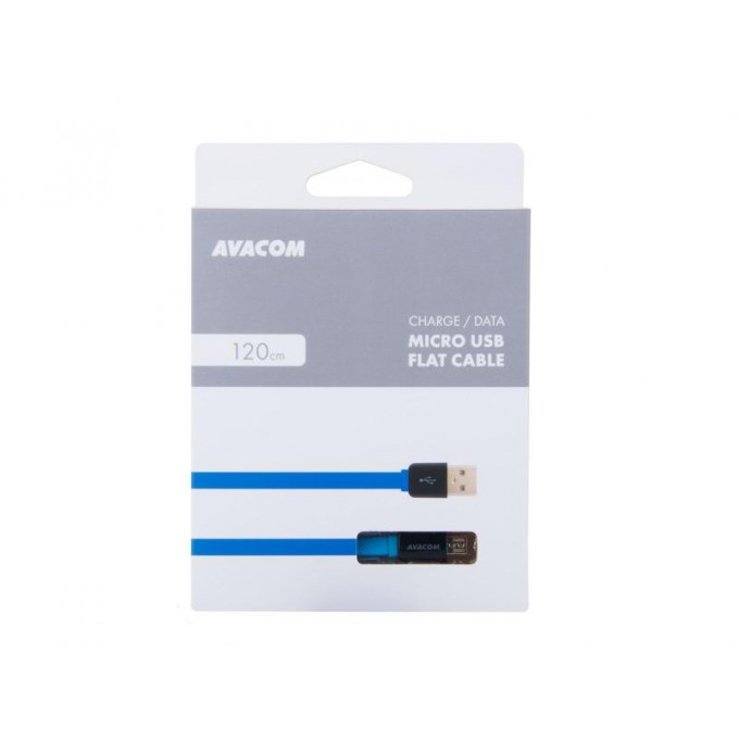 Avacom USB kabel (2.0), USB A M - microUSB (M), 1.2m, niebieski