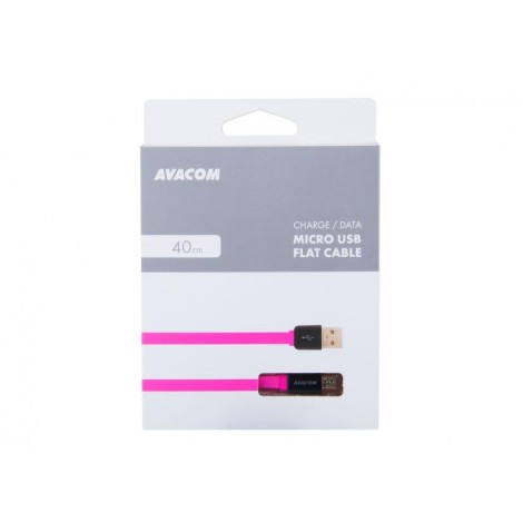 Avacom USB kabel (2.0), USB A M - microUSB (M), 0.4m, różowy, blistr