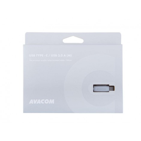 Avacom USB kabel (3.0), USB A M - USB C (M), 1m, srebrny, blistr