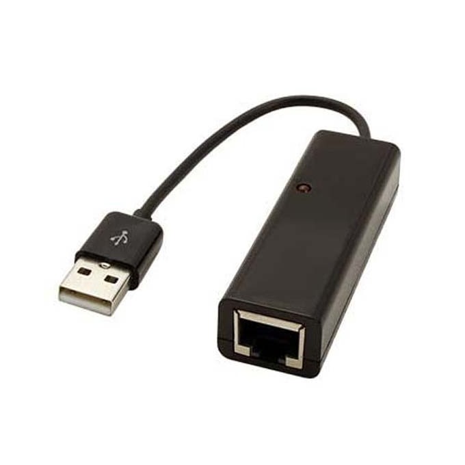 USB/LAN adapter (2.0), USB A M - RJ45 F, czarna