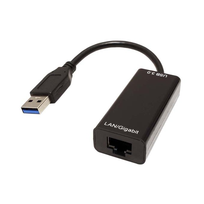 USB/LAN adapter (3.0), USB A M - RJ45 F, czarna, Gigabit Ethernet