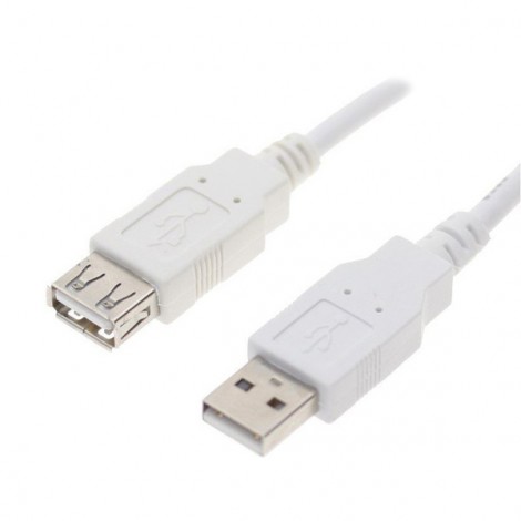 Logo Przedłużacz USB (2.0), USB A M - USB A F, 0.3m, biała, blistr