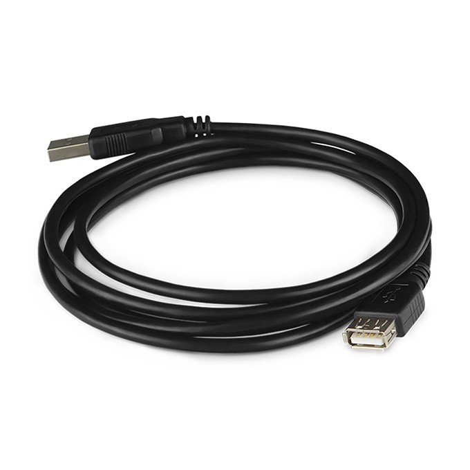 Logo Przedłużacz USB (2.0), USB A M - USB A F, 1.8m, czarna, blistr