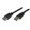 Logo Przedłużacz USB (3.0), USB A M - USB A F, 1.8m, czarna, blistr