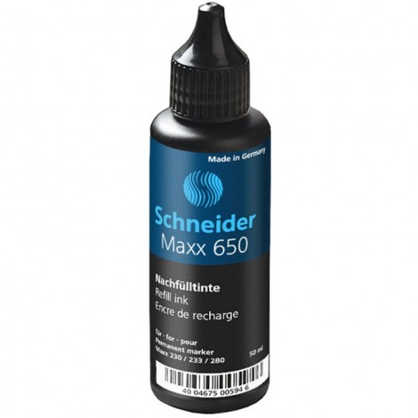 Tusz uzupełniający SCHNEIDER Maxx 650, 50 ml, czarny