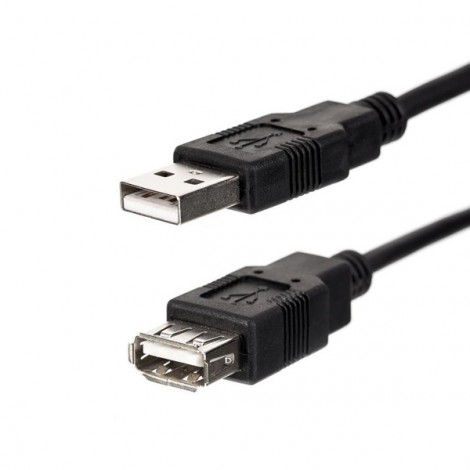 Przedłużacz USB (2.0), USB A M - USB A F, 3m, czarna