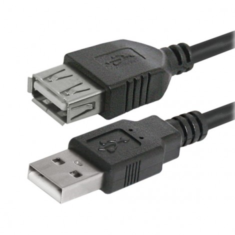 Logo Przedłużacz USB (2.0), USB A M - USB A F, 3m, czarna, blistr