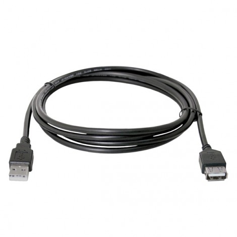 Logo Przedłużacz USB (2.0), USB A M - USB A F, 3m, czarna, blistr
