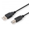 USB kabel (2.0), USB A M - USB B (M), 5m, czarny