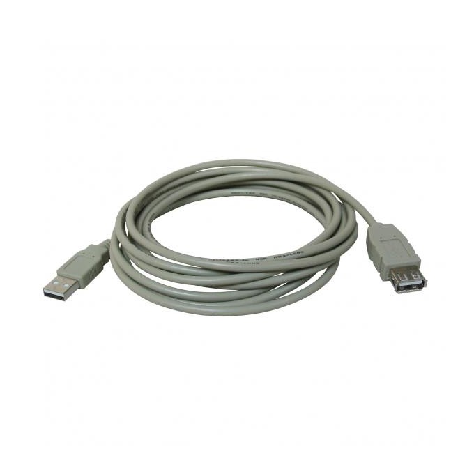 Przedłużacz USB (2.0), USB A M - USB A F, 5m, szary