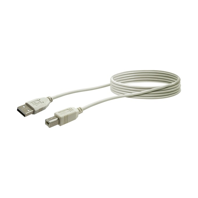 USB kabel (2.0), USB A M - USB B (M), 3m, szary, plastic bag, EOL