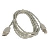 USB kabel (2.0), USB A M - USB B (M), 3m, szary, plastic bag, EOL