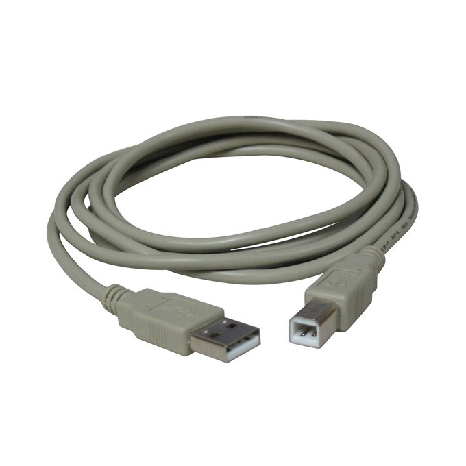 USB kabel (2.0), USB A M - USB B (M), 3m, szary, plastic bag, EOL
