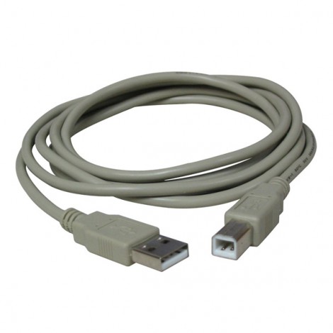 USB kabel (2.0), USB A M - USB B (M), 3m, szary, plastic bag, EOL