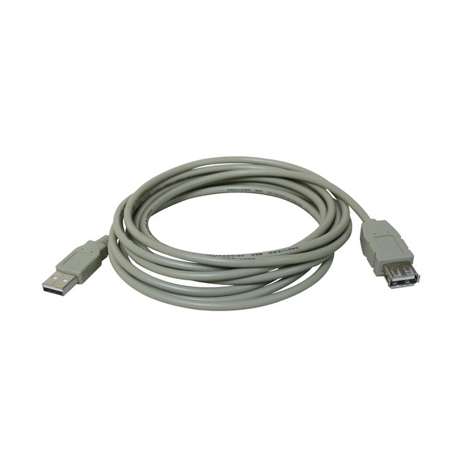 Przedłużacz USB (2.0), USB A M - USB A F, 3m, szary, EOL