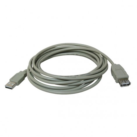 Przedłużacz USB (2.0), USB A M - USB A F, 3m, szary, EOL