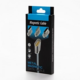 Kabel USB z zestawem końcówek (2.0), USB A M - microUSB (M) + Apple Lightning (M) + USB C (M), 1m, przewód okrągły 