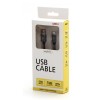 Logo USB kabel (3.2 gen 1), USB A M - USB C (M), 1m, 5 Gb/s, 5V/3A, szary, box, metalowy oplot, aluminiowa osłona 