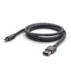 Logo USB kabel (3.2 gen 1), USB A M - USB C (M), 2m, 5 Gb/s, 5V/2A, szary, box, metalowy oplot, aluminiowa osłona 