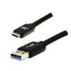 Logo USB kabel (3.2 gen 1), USB A M - USB C (M), 1m, 5 Gb/s, 5V/3A, czarny, box, oplot nylonowy, aluminiowa osłona 