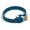 USB kabel (2.0), USB A M - microUSB (M), 0.25m, niebieski, na nadgarstek