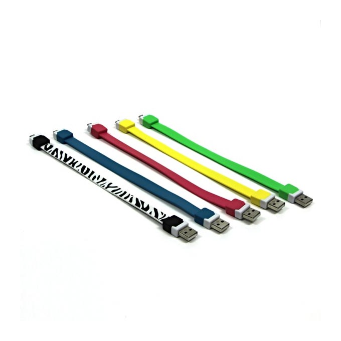 USB kabel (2.0), USB A M - microUSB (M), 0.25m, niebieski, na nadgarstek