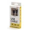 Logo USB kabel (2.0), USB A M - microUSB (M), 1m, 480 Mb/s, 5V/2A, czarny, box, oplot nylonowy, aluminiowa osłona 