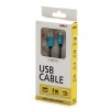 Logo USB kabel (2.0), USB A M - microUSB (M), 1m, 480 Mb/s, 5V/2A, niebieski, box, oplot nylonowy, aluminiowa osłona 