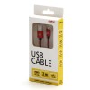 Logo USB kabel (2.0), USB A M - microUSB (M), 1m, 480 Mb/s, 5V/2A, czerwony, box, oplot nylonowy, aluminiowa osłona 