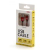 Logo USB kabel (2.0), USB A M - microUSB (M), 2m, 480 Mb/s, 5V/1A, czerwony, box, oplot nylonowy, aluminiowa osłona 
