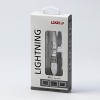Logo USB kabel (2.0), USB A M - Apple Lightning M, 1m, MFi certifikat, 5V/2,4A, biały, box, oplot nylonowy, aluminiowa 
