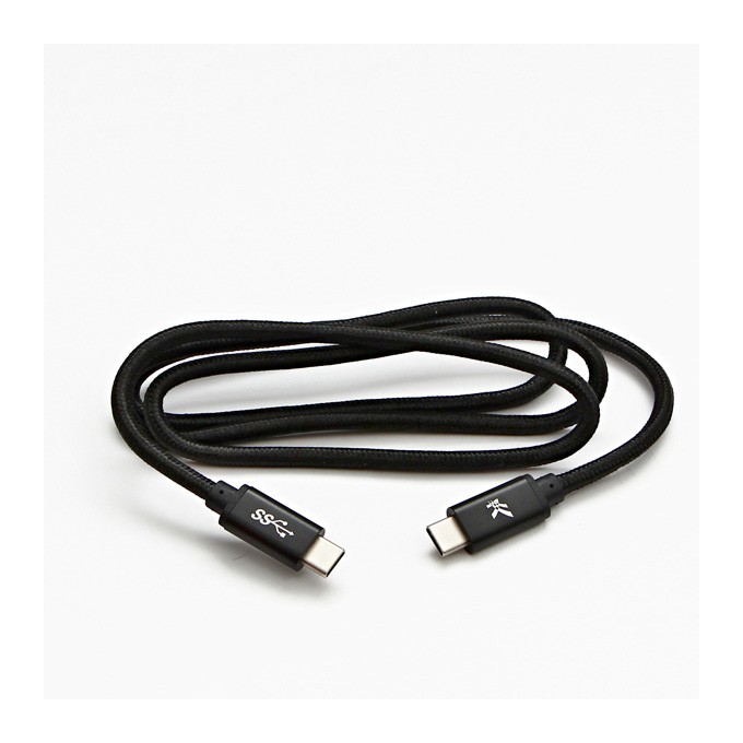 Logo USB kabel (3.2 gen 1), USB C (M) - USB C (M), 1m, 5 Gb/s, 5V/3A, czarny, box, oplot nylonowy, aluminiowa osłona 