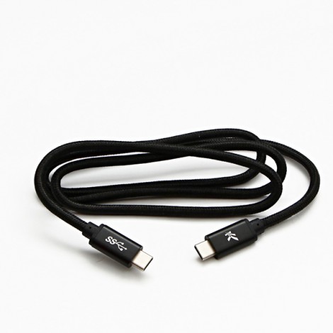 Logo USB kabel (3.2 gen 1), USB C (M) - USB C (M), 2m, 5 Gb/s, 5V/3A, czarny, box, oplot nylonowy, aluminiowa osłona 