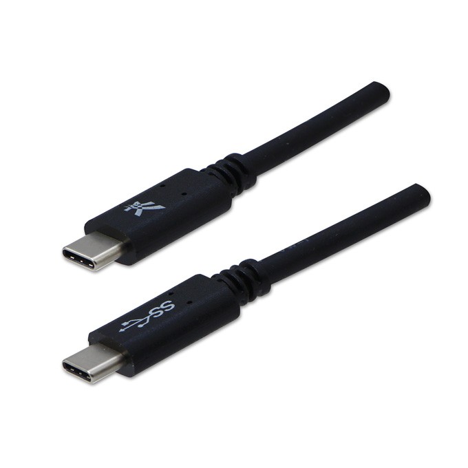 Logo USB kabel (3.2 gen 1), USB C (M) - USB C (M), 1m, 5 Gb/s, 5V/3A, czarny, blistr, EOL