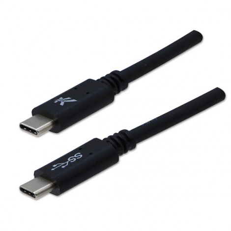 Logo USB kabel (3.2 gen 1), USB C (M) - USB C (M), 1m, 5 Gb/s, 5V/3A, czarny, blistr, EOL