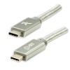 Logo USB kabel (3.2 gen 2), USB C (M) - USB C (M), 1m, Power Delivery 100W, 10 Gb/s, 20V/5A, srebrny, box, oplot 