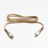 Logo USB kabel (2.0), USB C (M) - Apple Lightning M, 2m, MFi certifikat, 5V/3A, złoty, box, oplot nylonowy, aluminiowa 