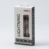 Logo USB kabel (2.0), USB C (M) - Apple Lightning M, 2m, MFi certifikat, 5V/3A, złoty, box, oplot nylonowy, aluminiowa 