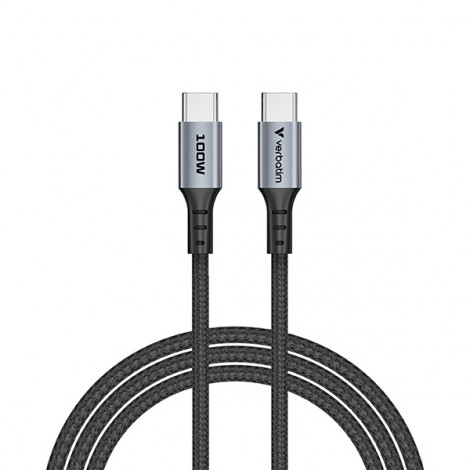Verbatim USB kabel USB C (M) - USB C (M), 100W, 1.2m, czarny, box, 31846
