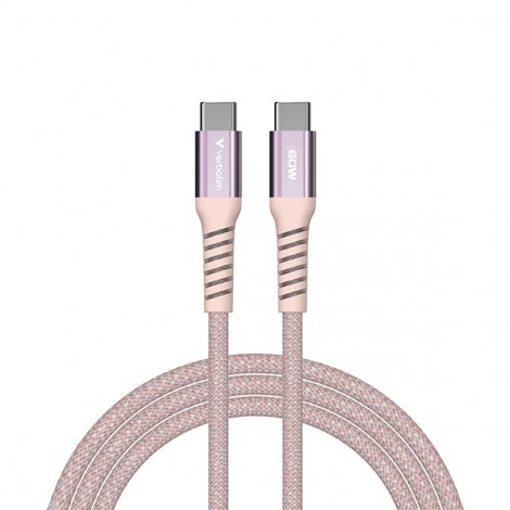 Verbatim USB kabel USB C (M) - USB C (M), 60W, 1.2m, magnetyczny, różowy, box, 31853