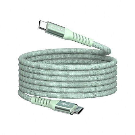 Verbatim USB kabel USB C (M) - USB C (M), 100W, 1.2m, magnetyczny, zielony, box, 31855