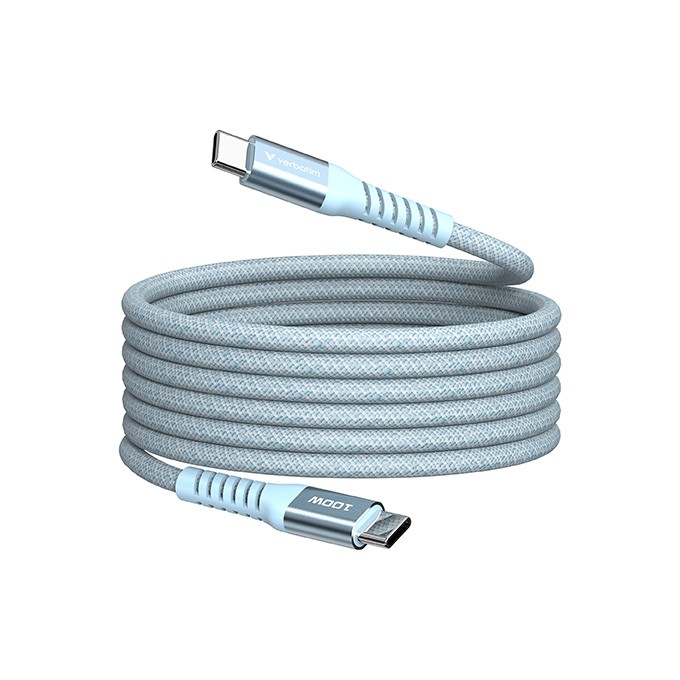 Verbatim USB kabel USB C (M) - USB C (M), 100W, 1.2m, magnetyczny, niebieski, box, 31856