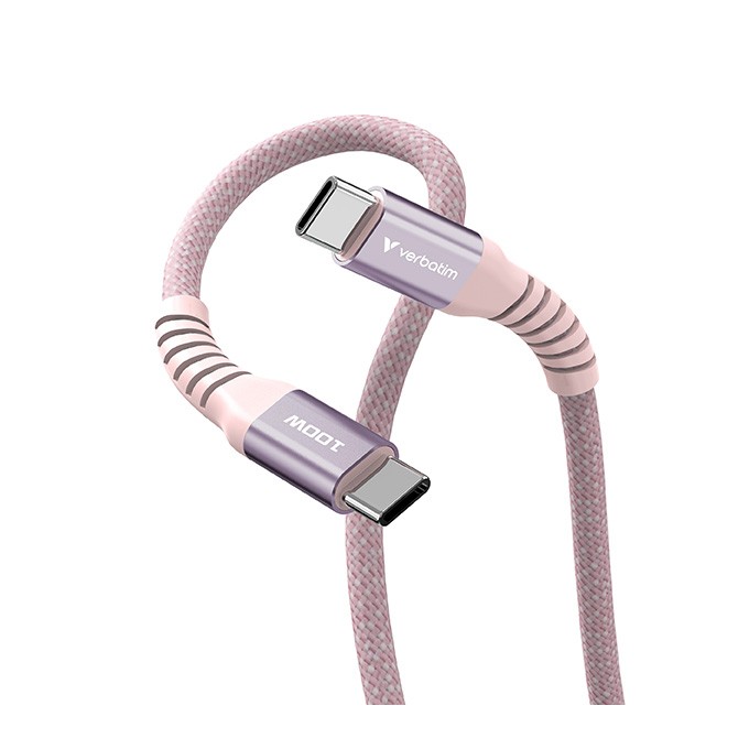 Verbatim USB kabel USB C (M) - USB C (M), 100W, 1.2m, magnetyczny, różowy, box, 31857