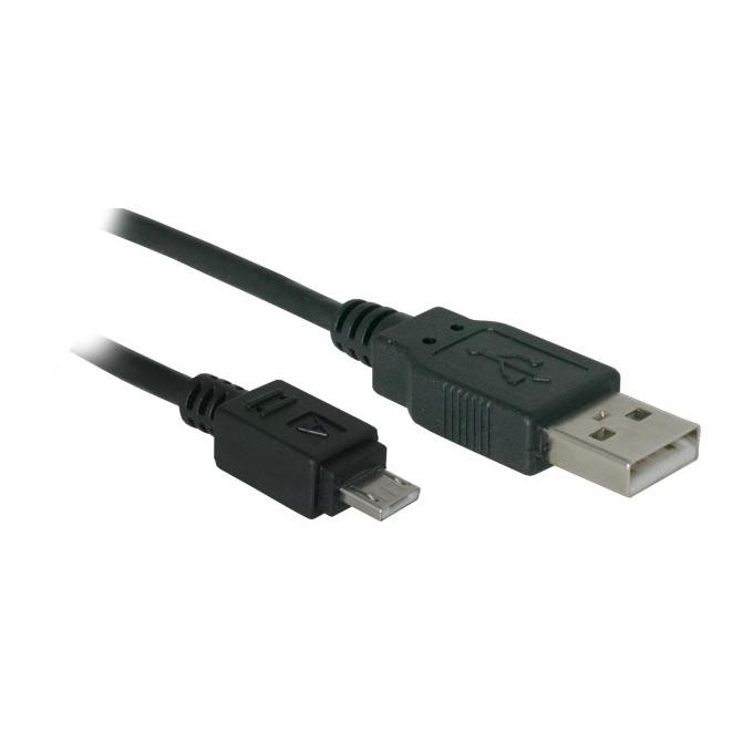 USB kabel (2.0), USB A M - microUSB (M), 0.6m, czarny