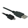 USB kabel (2.0), USB A M - microUSB (M), 0.6m, czarny