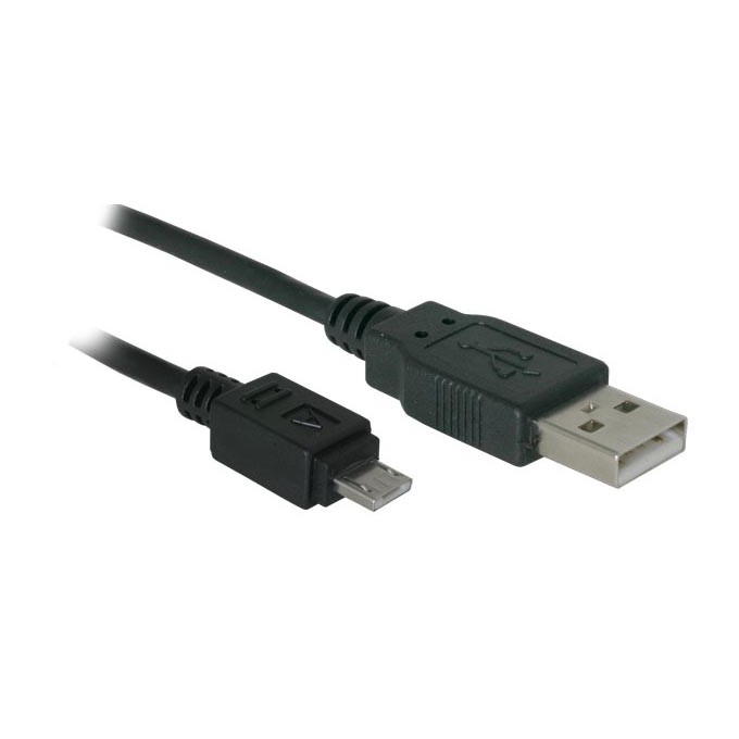 Logo USB kabel (2.0), USB A M - microUSB (M), 1.8m, czarny, blistr